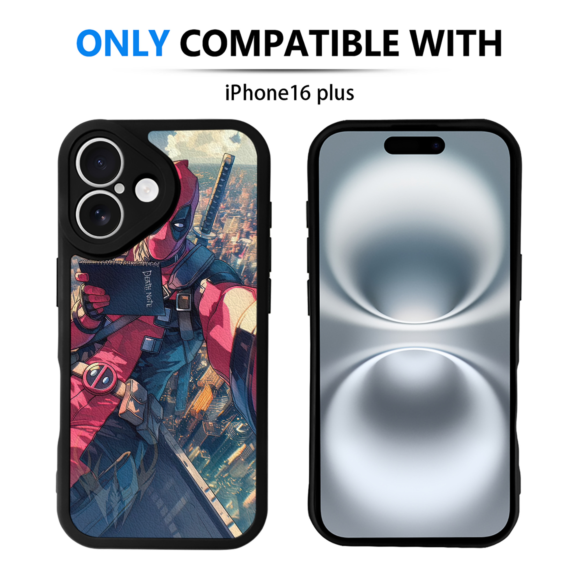 （画像用） Deadpool デッドプール 【iPhone 16シリーズ対応】シリコンスマホケース（レザー調） 材質：シリコン